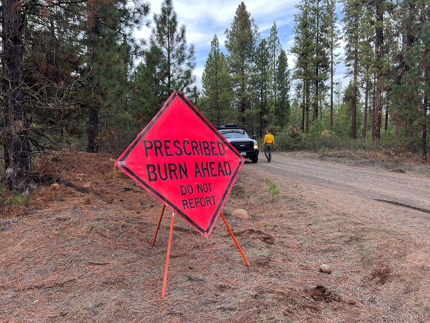 Photo of sign that says prescribed burns.