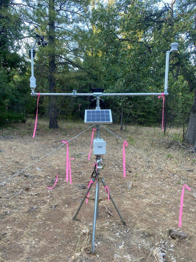 Photo of weather station at gate.