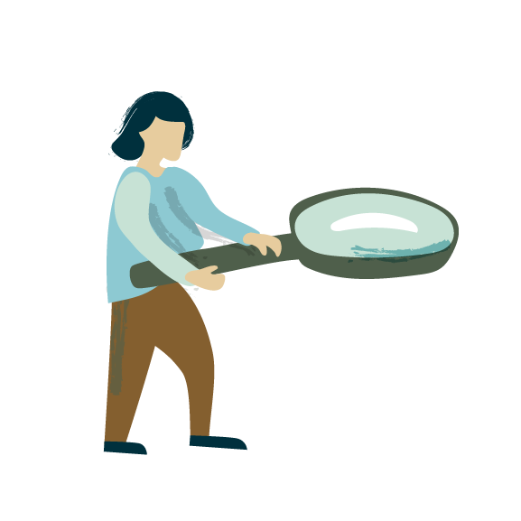 Illustration of person with magnifying glass.