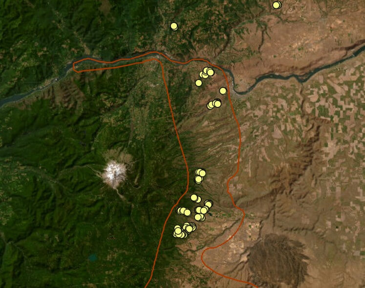 Image of map showing monitored plots markers.