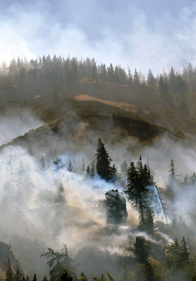 Photo of smoke in the valleys.